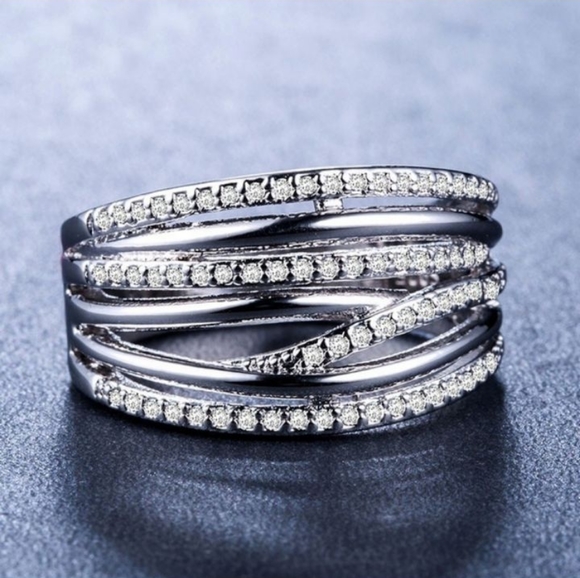 Beautiful Multilayer Diamond Statement Ring - Picture 3 of 6